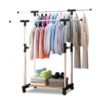 Double Rail Pole Clothes Drying Rack ( স্টেইনলেস স্টিল এর তৈরি অনলা )